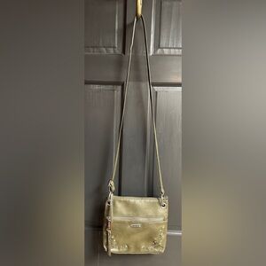 Rosetti Olive Tree Green Faux Leather Crossbody Bag Floral Embroidery Design